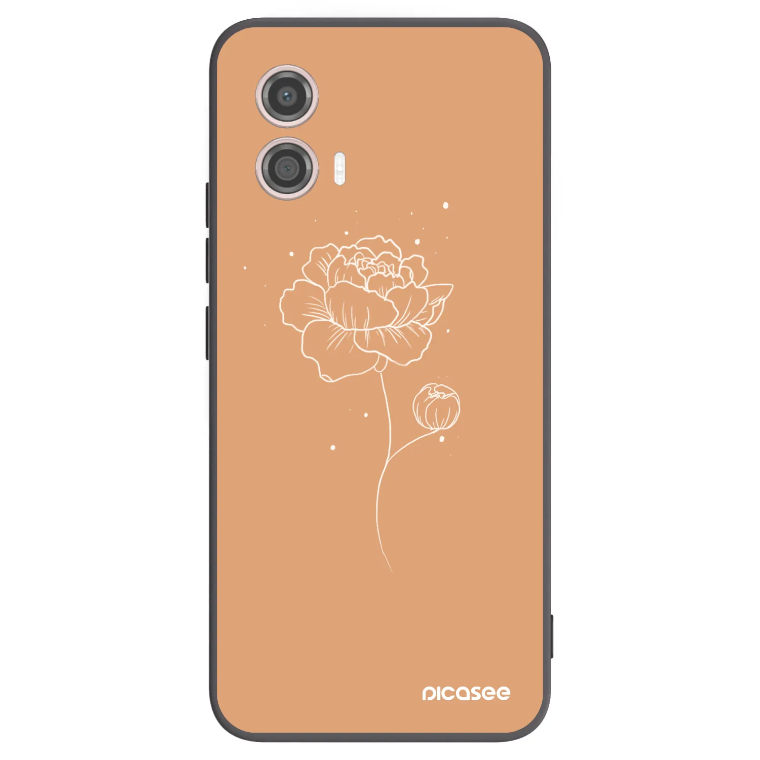 Picasee Μαύρη θήκη σιλικόνης για Motorola Moto G53 5G - Peonies