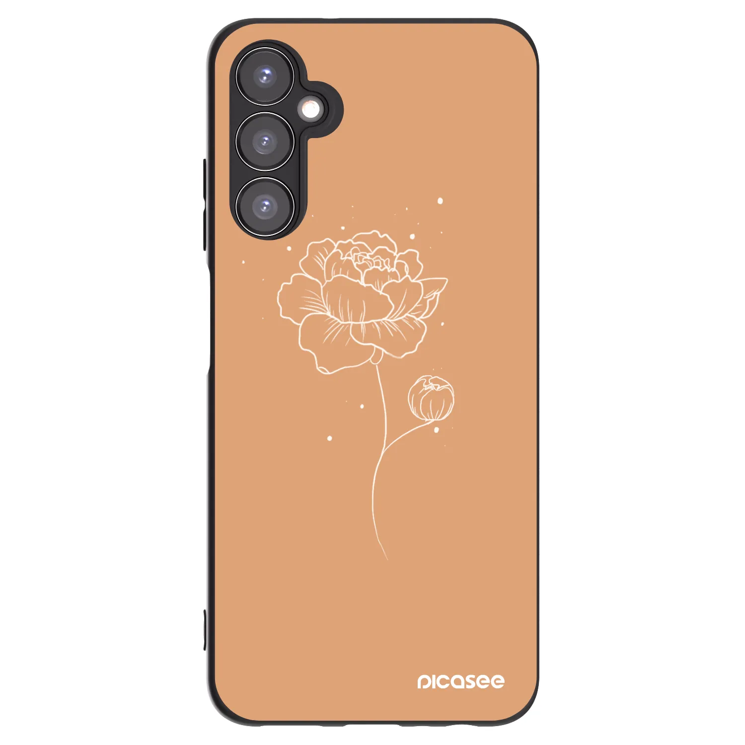 Picasee Μαύρη θήκη σιλικόνης για Samsung Galaxy A05s A057G - Peonies