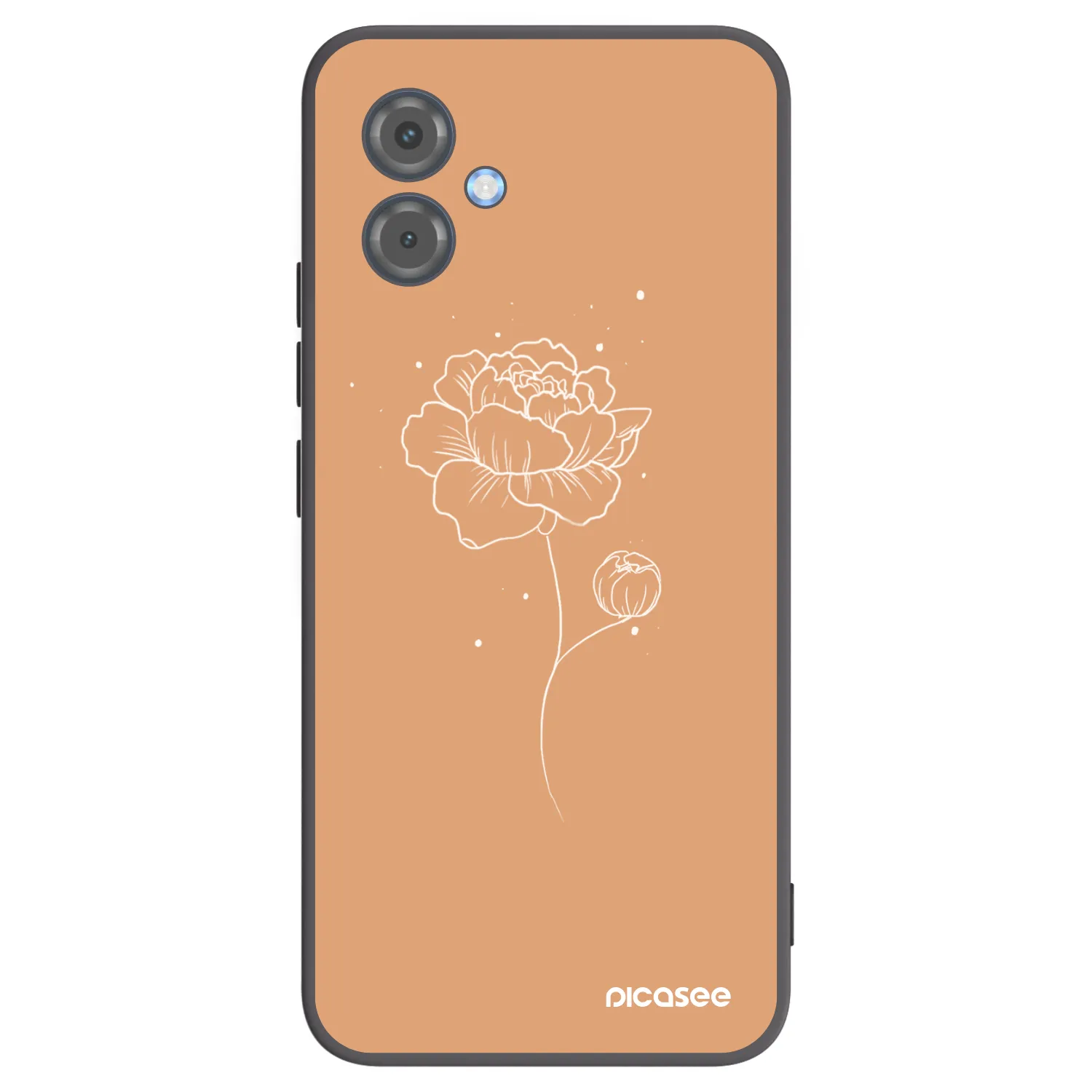 Picasee Μαύρη θήκη σιλικόνης για Motorola Moto G14 - Peonies