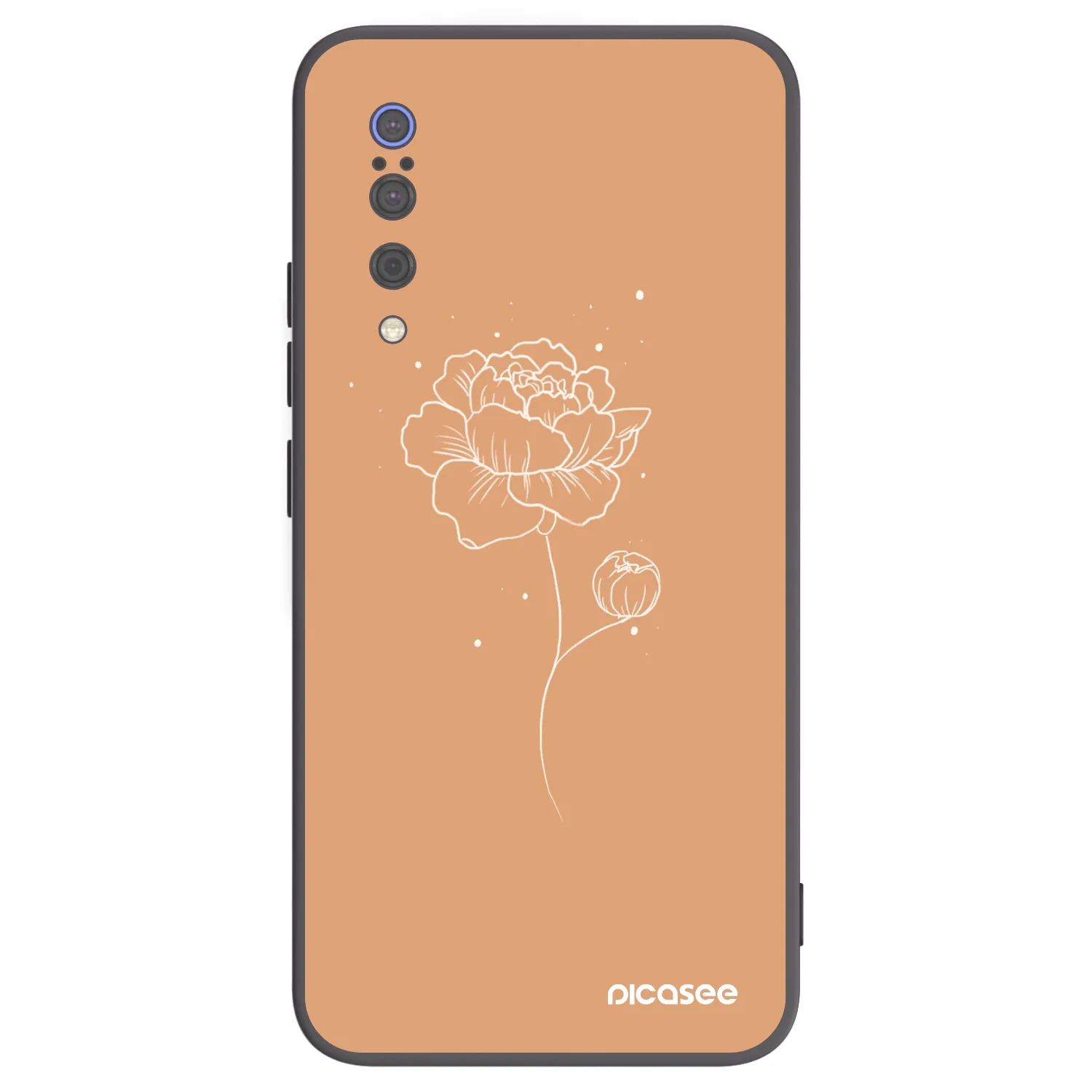 Picasee Μαύρη θήκη σιλικόνης για Xiaomi Mi 9 - Peonies