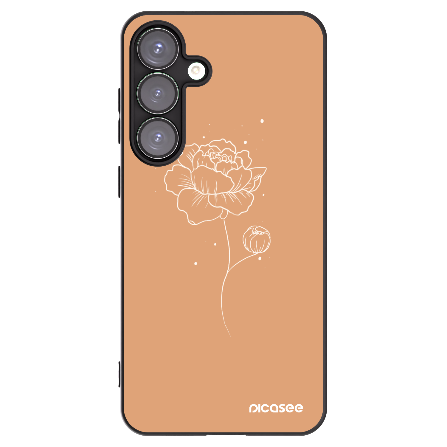 Picasee Μαύρη θήκη σιλικόνης για Samsung Galaxy S25+ 5G - Peonies