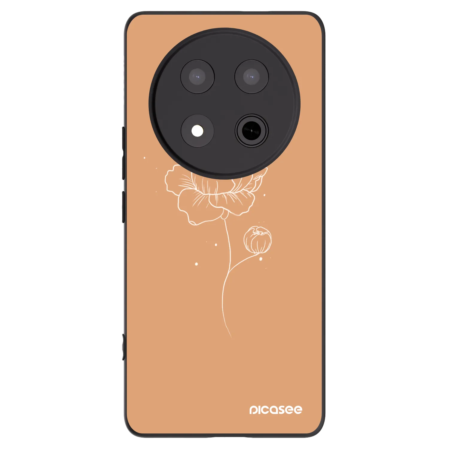 Picasee Μαύρη θήκη σιλικόνης για Honor Magic7 Lite 5G - Peonies