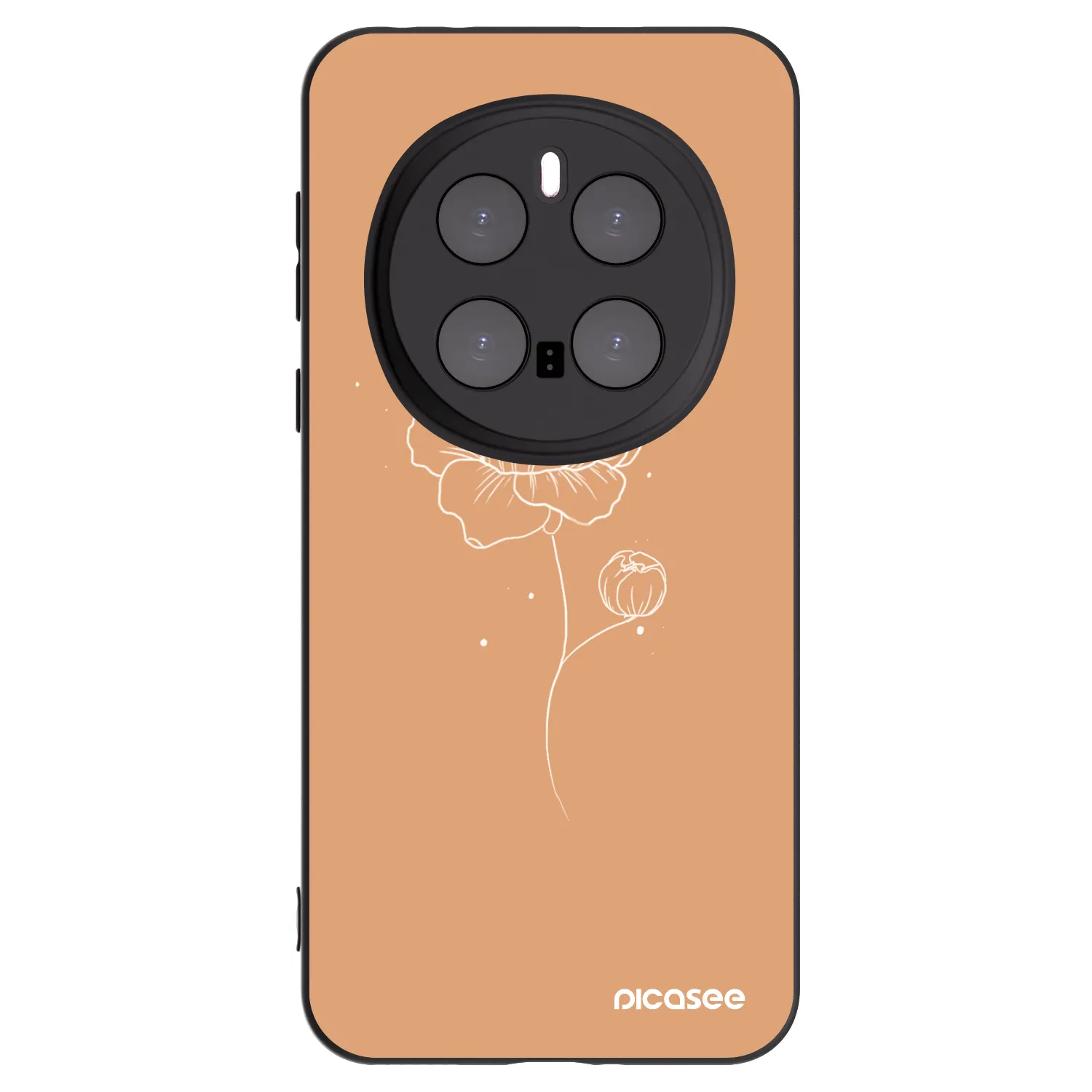 Picasee Μαύρη θήκη σιλικόνης για Honor Magic7 Pro 5G - Peonies