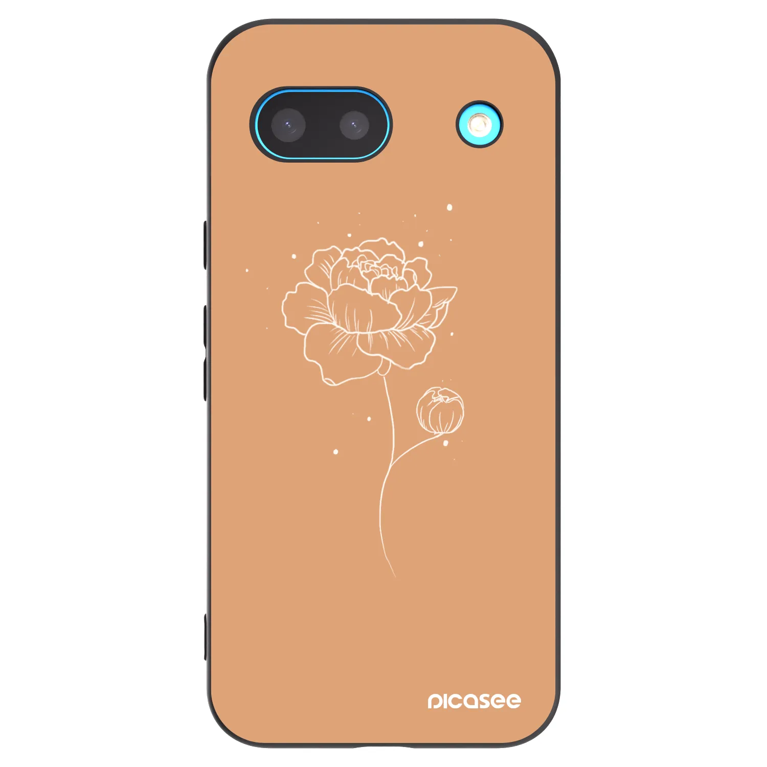 Picasee Μαύρη θήκη σιλικόνης για Google Pixel 8a - Peonies