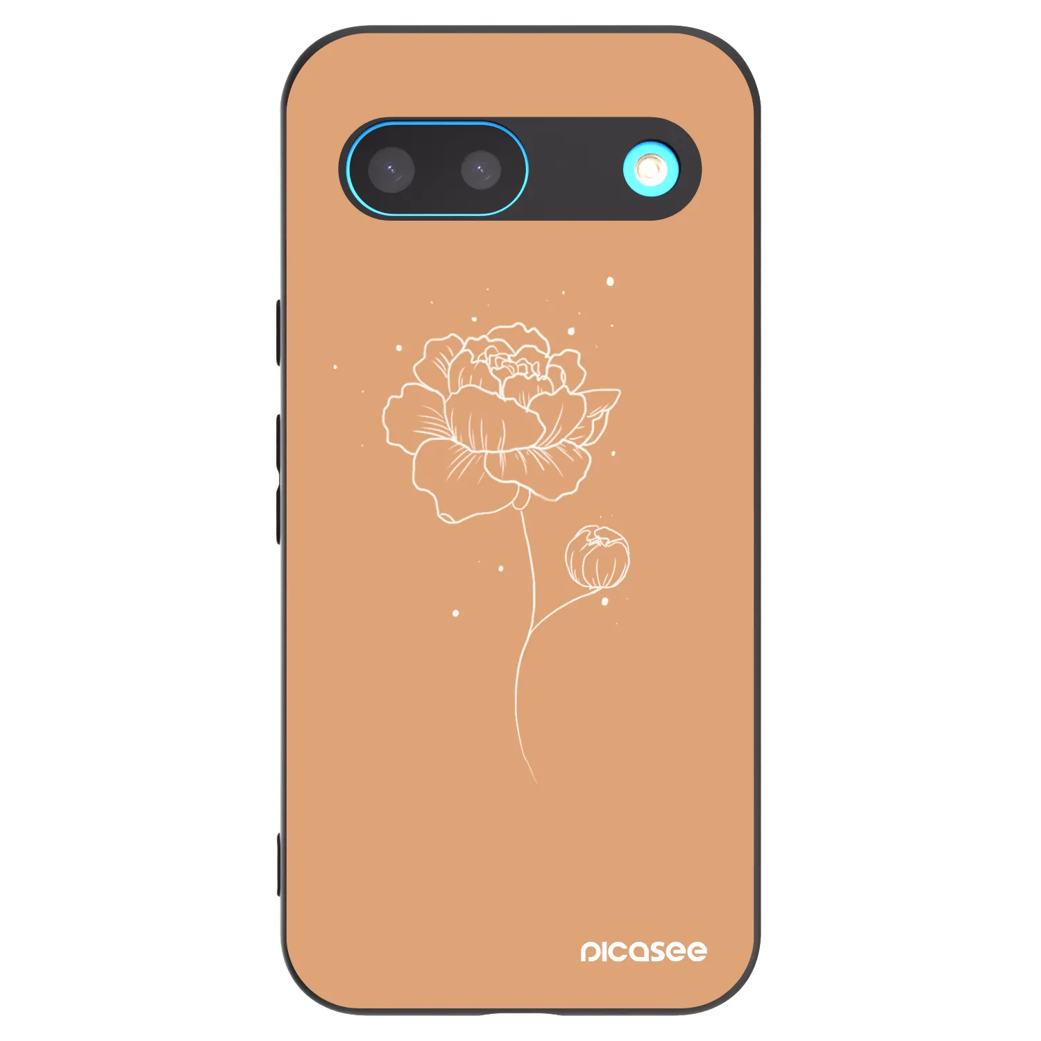 Picasee Μαύρη θήκη σιλικόνης για Google Pixel 8 - Peonies
