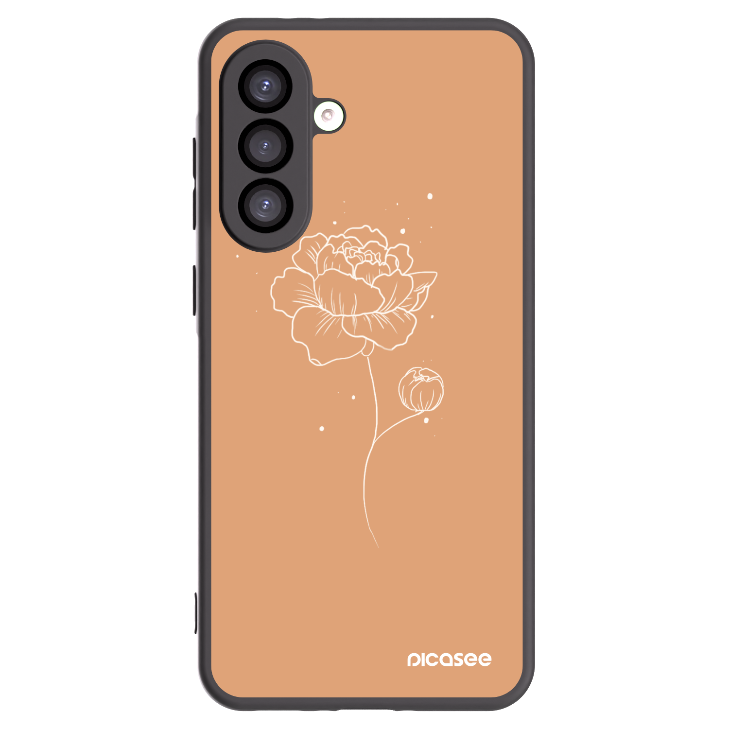 Picasee Μαύρη θήκη σιλικόνης για Samsung Galaxy A26 5G A266B - Peonies
