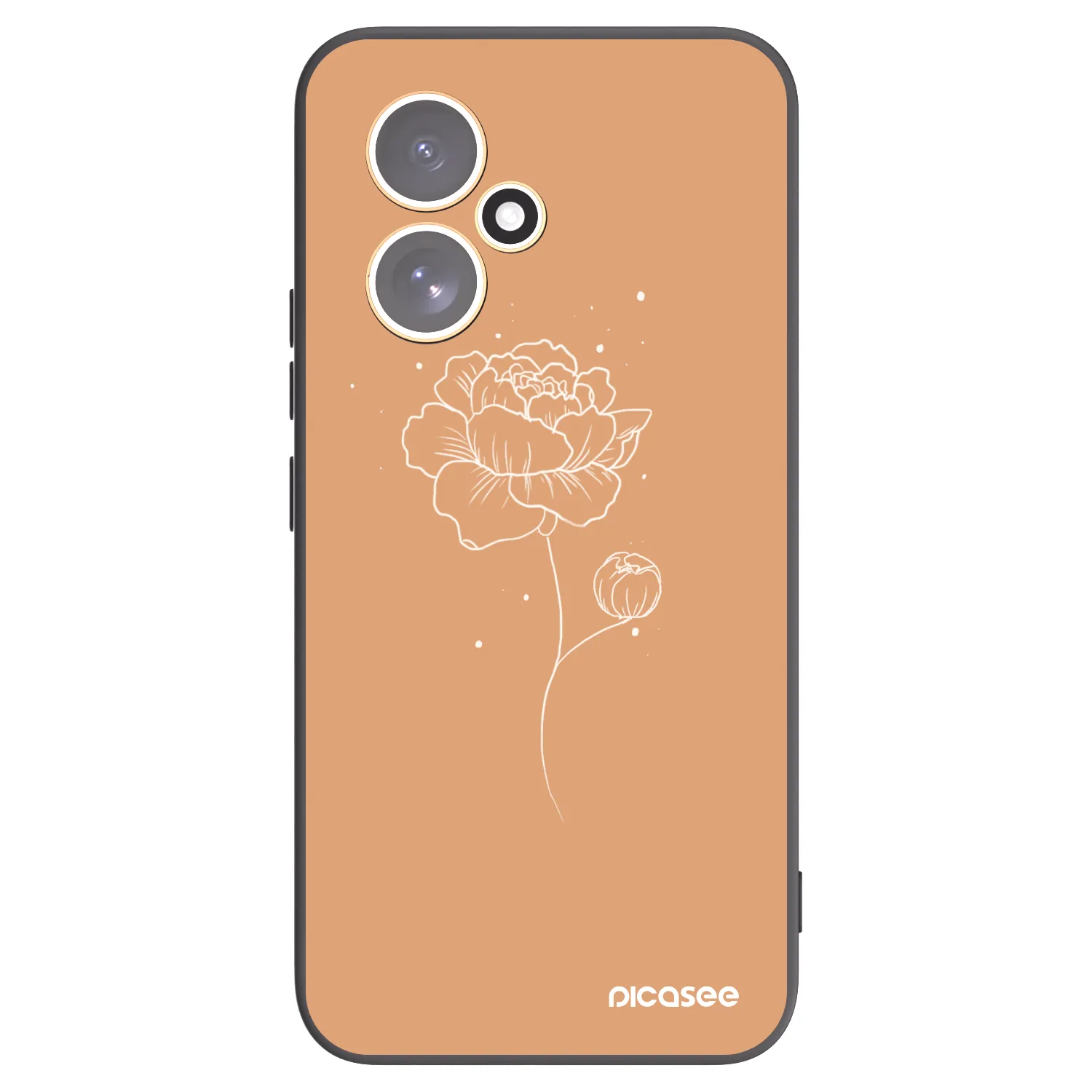 Picasee Μαύρη θήκη σιλικόνης για Honor 400 5G - Peonies
