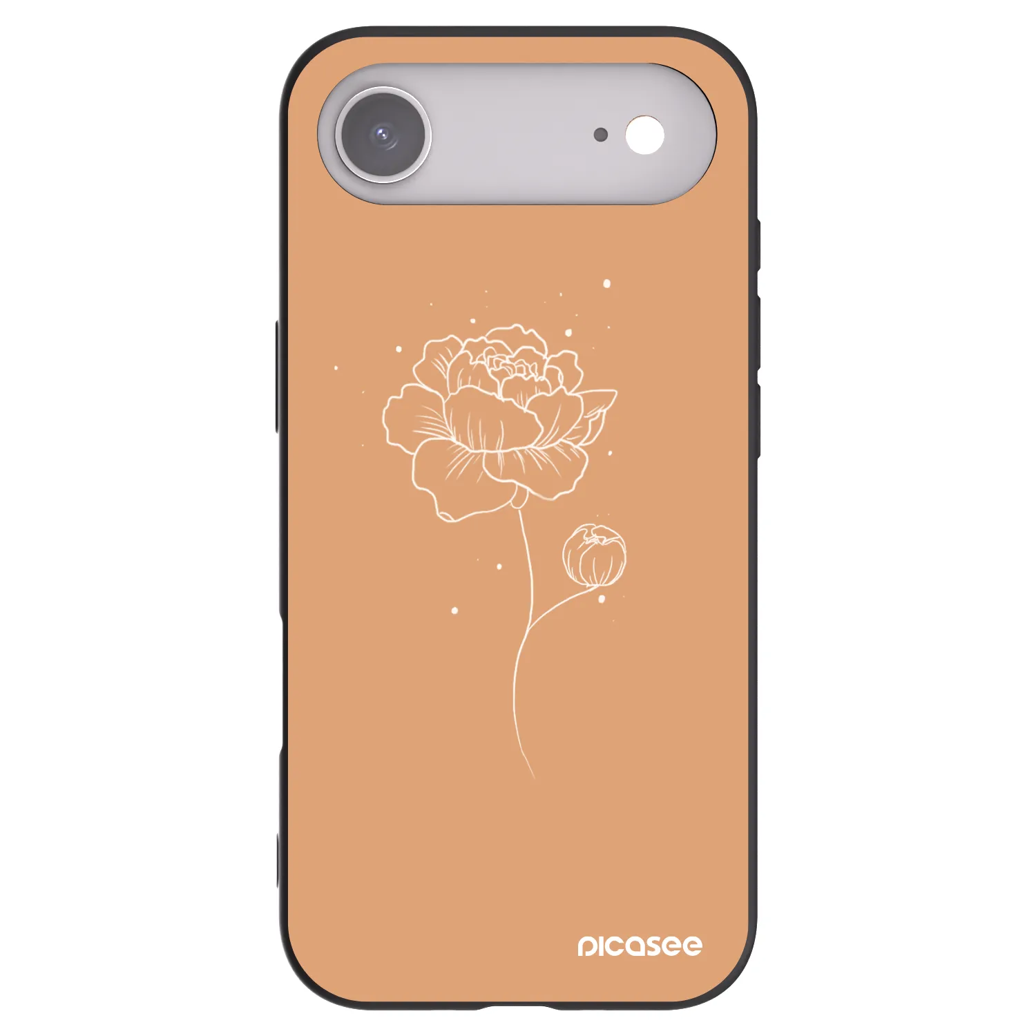 Picasee Μαύρη θήκη σιλικόνης για Apple iPhone Air - Peonies