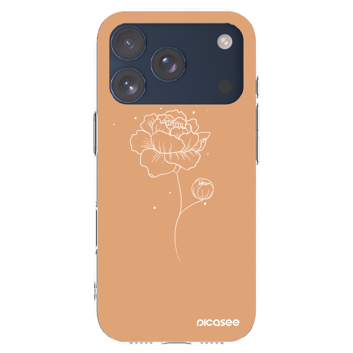 Picasee διαφανής θήκη σιλικόνης Apple iPhone 17 Pro - Peonies