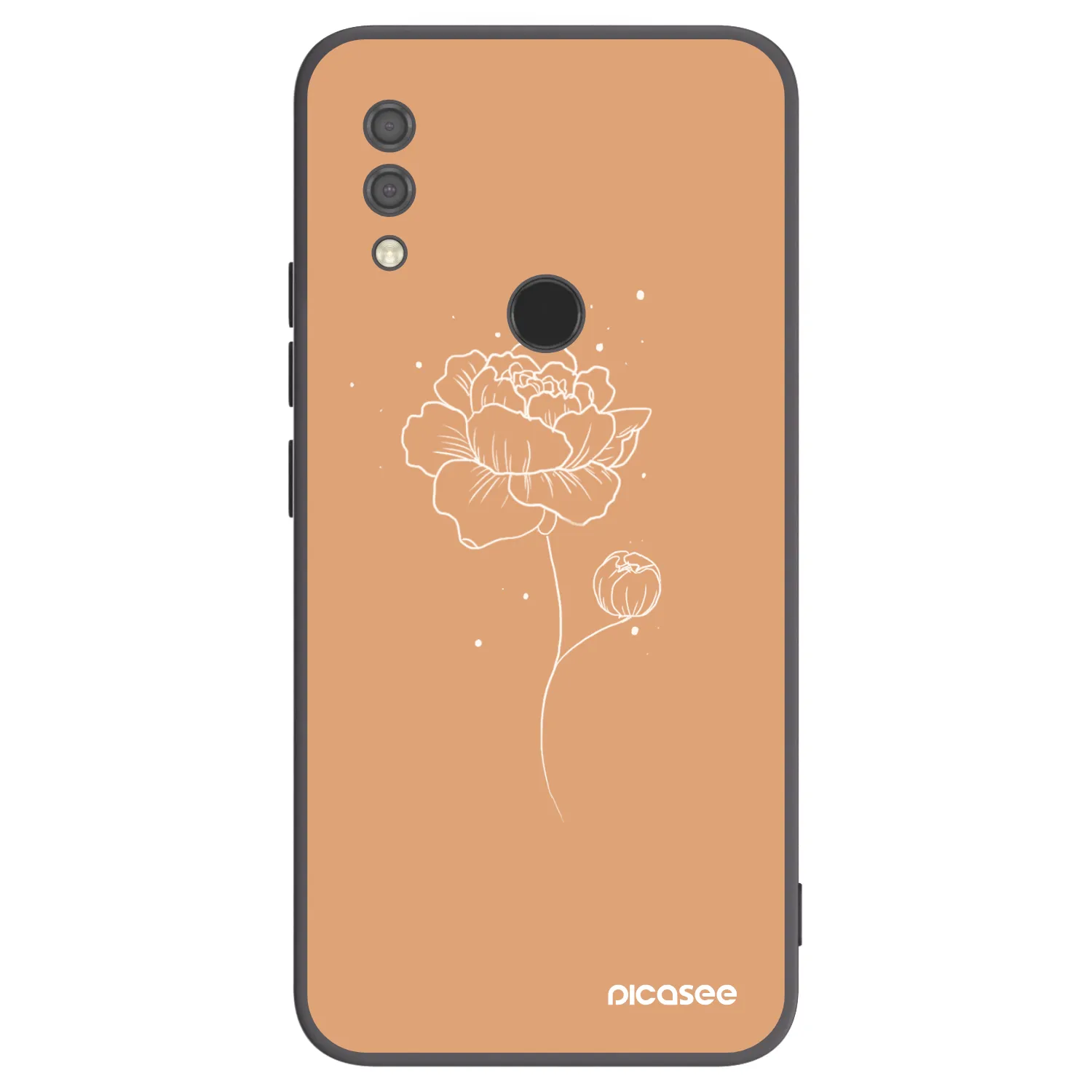 Picasee Μαύρη θήκη σιλικόνης για Xiaomi Redmi 7 - Peonies
