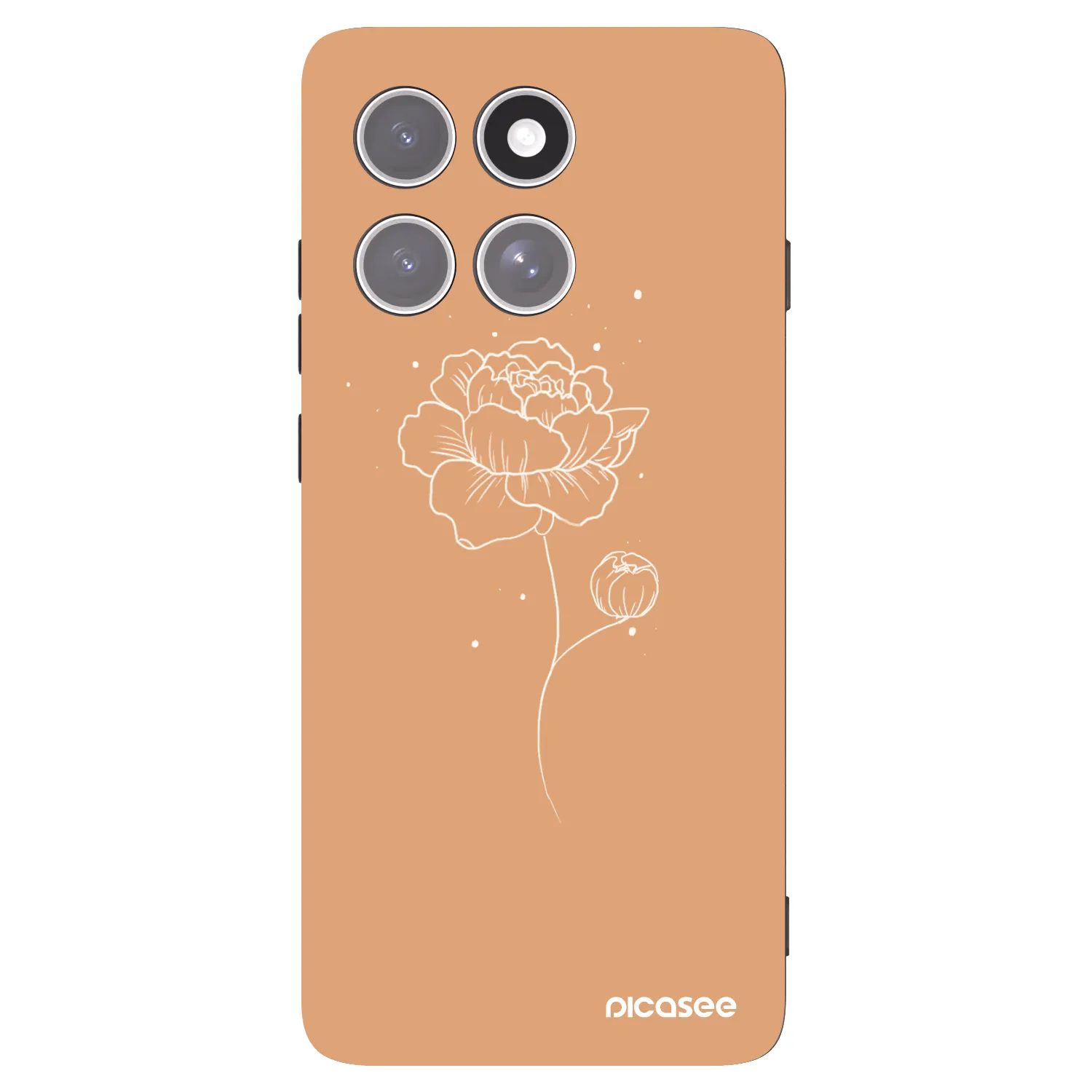 Picasee Μαύρη θήκη σιλικόνης για Motorola Edge 60 Pro - Peonies