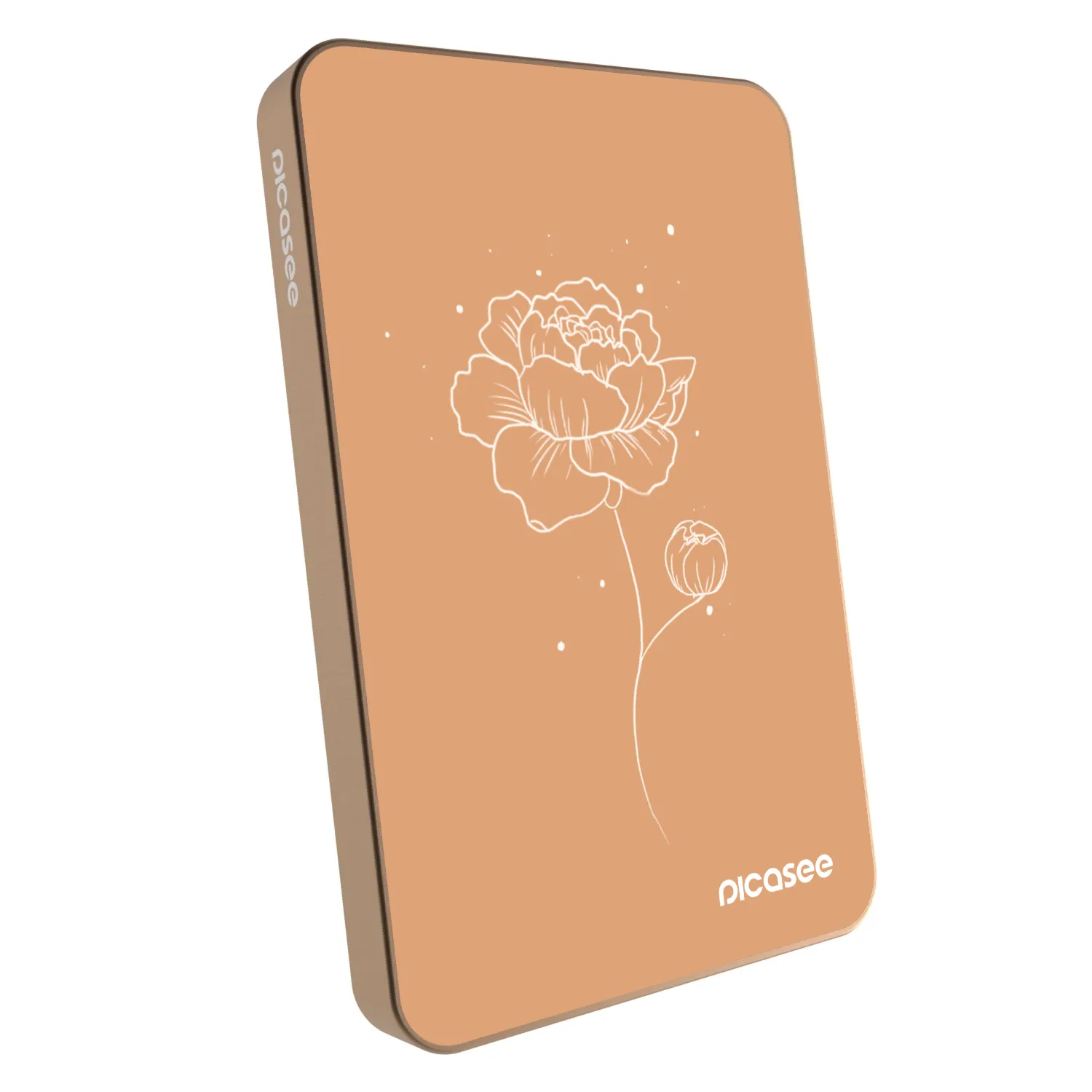 Picasee Powerbank με MagSafe 5 000 mAh Χρυσαφένιος - Peonies