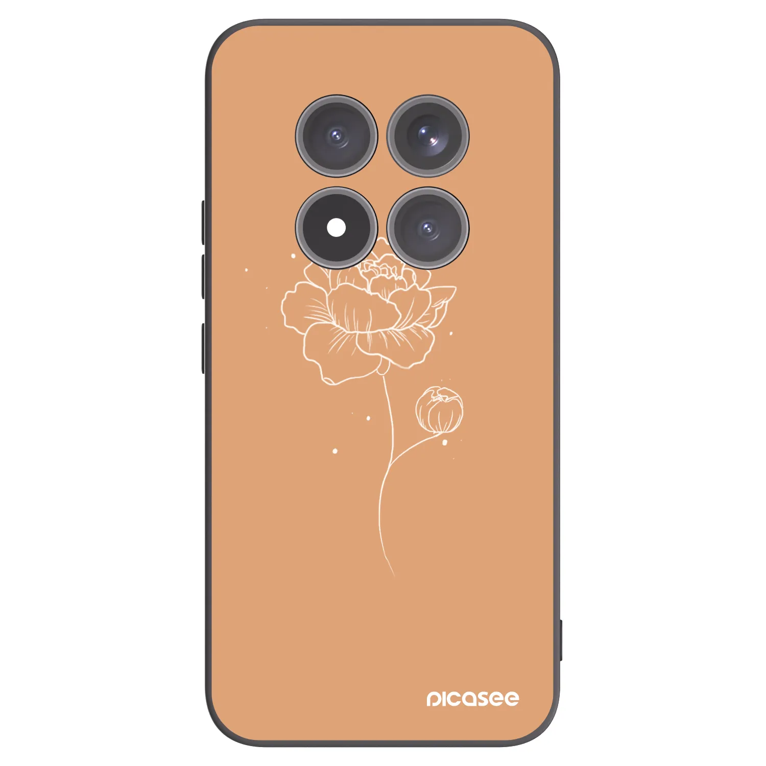 Picasee Μαύρη θήκη σιλικόνης για Xiaomi Redmi Note 15 Pro+ - Peonies