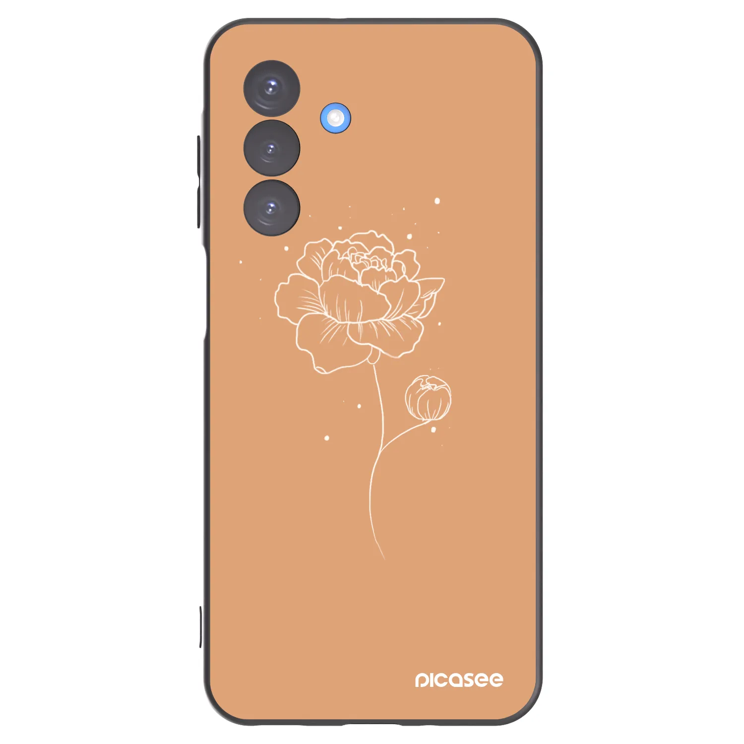 Picasee Μαύρη θήκη σιλικόνης για Samsung Galaxy A17 5G - Peonies