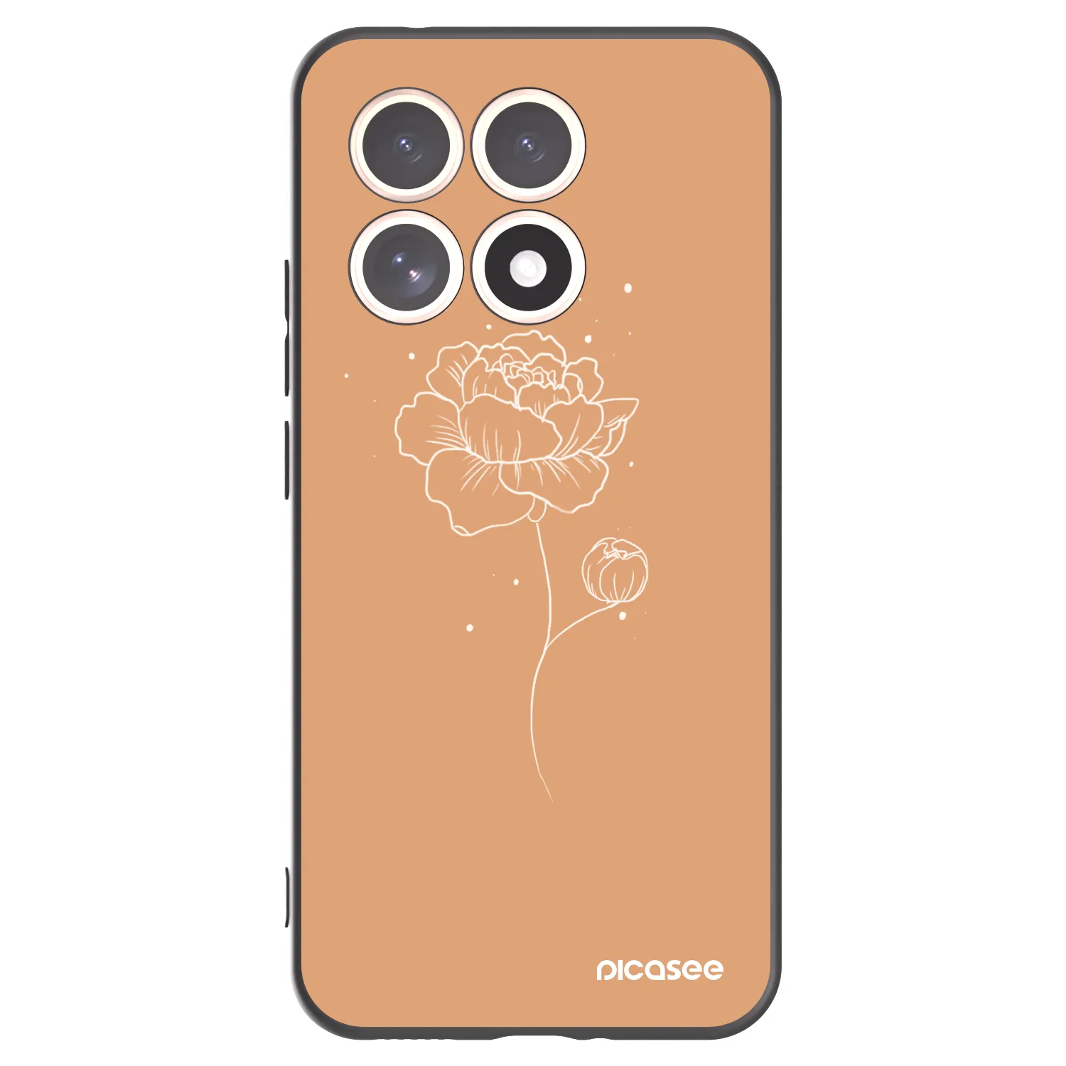 Picasee Μαύρη θήκη σιλικόνης για Xiaomi 15T - Peonies
