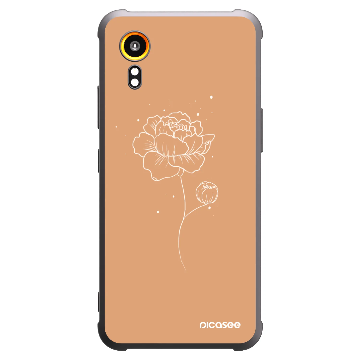 Picasee Μαύρη θήκη σιλικόνης για Samsung Galaxy Xcover 7 - Peonies