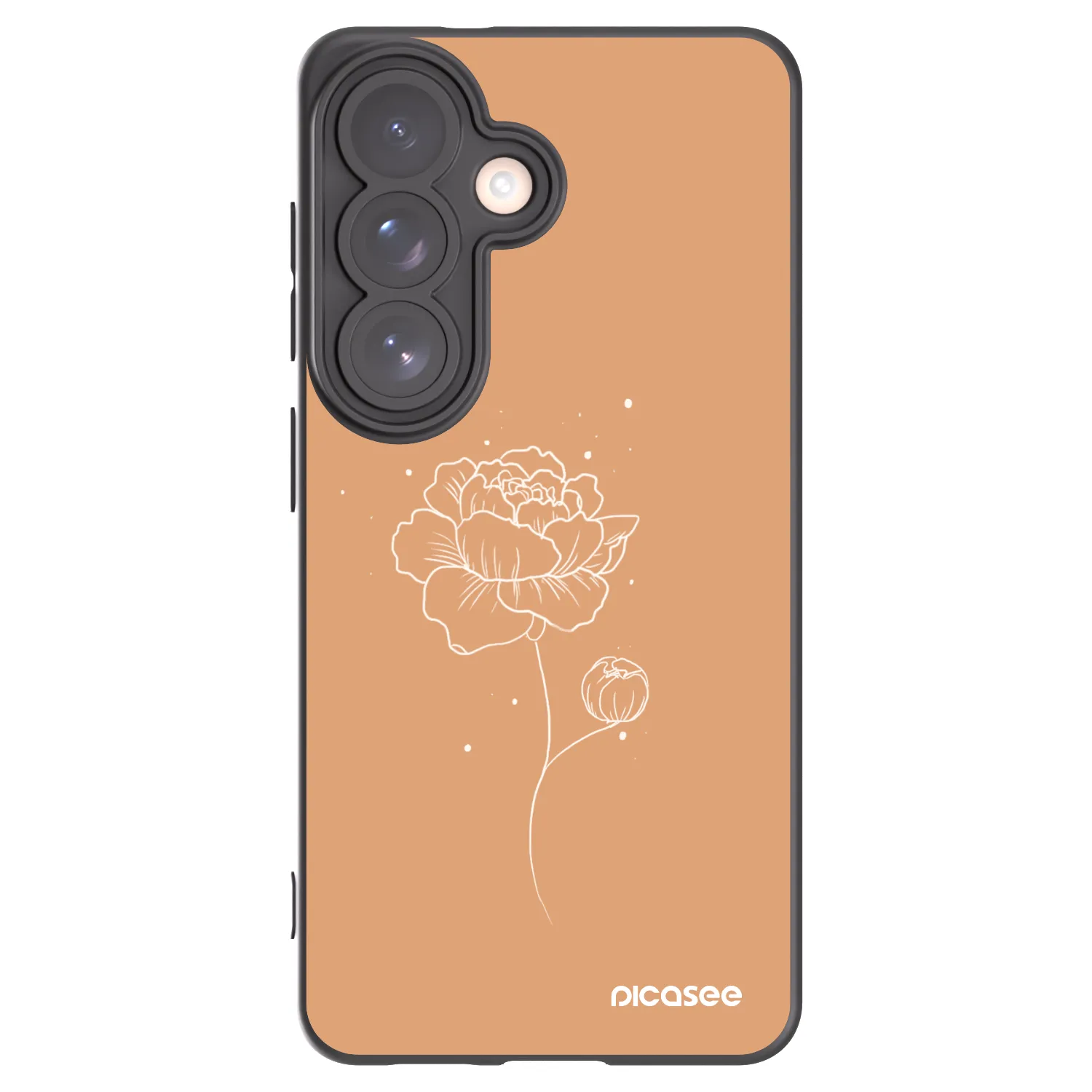 Picasee Μαύρη θήκη σιλικόνης για Samsung Galaxy S26 - Peonies