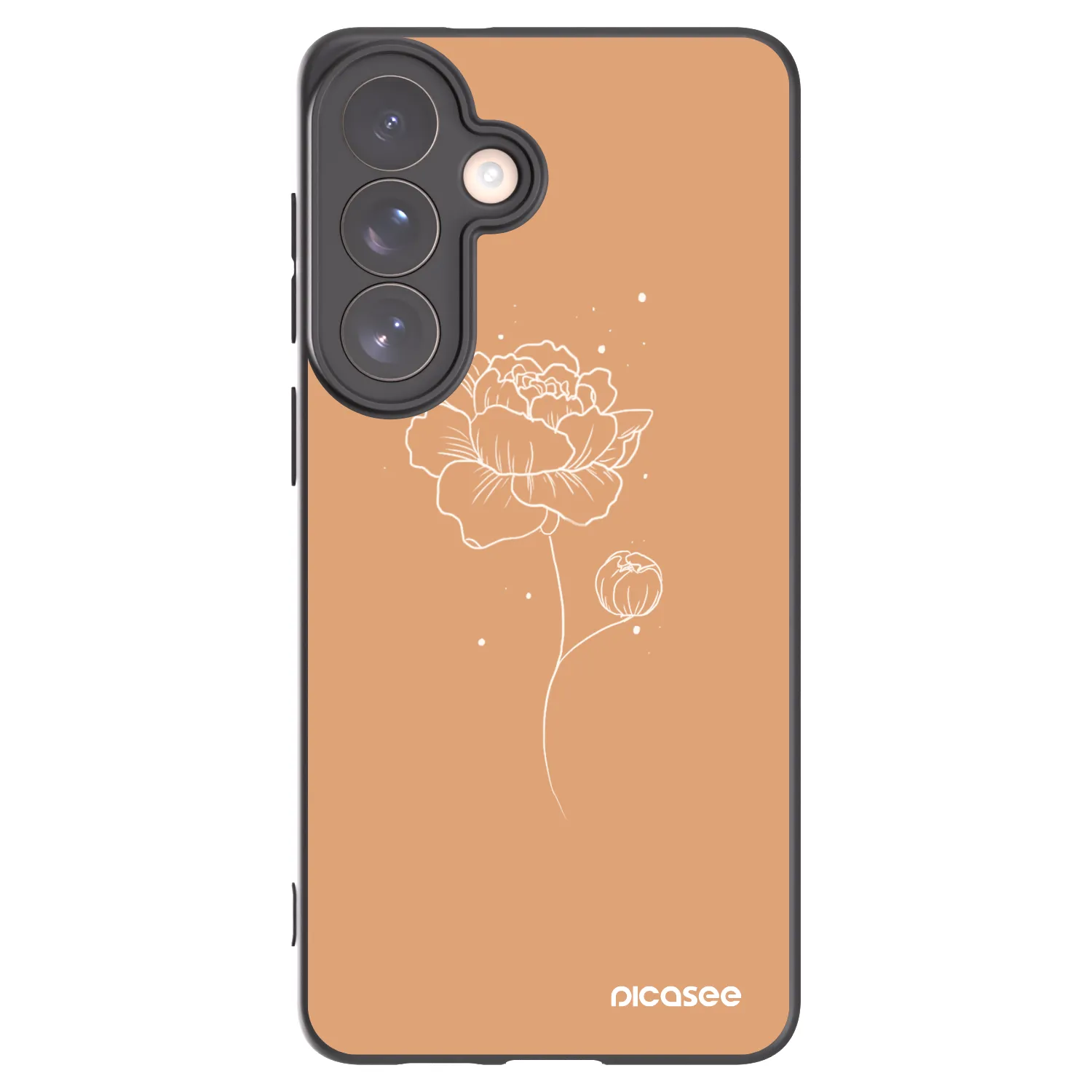 Picasee Μαύρη θήκη σιλικόνης για Samsung Galaxy S26+ - Peonies