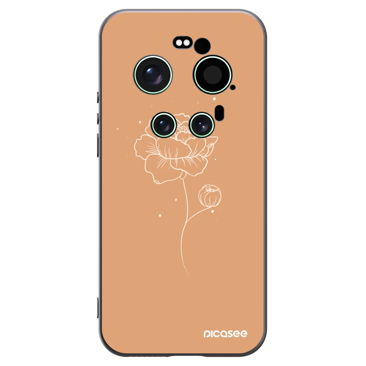 Picasee Μαύρη θήκη σιλικόνης για Xiaomi 17 Ultra - Peonies