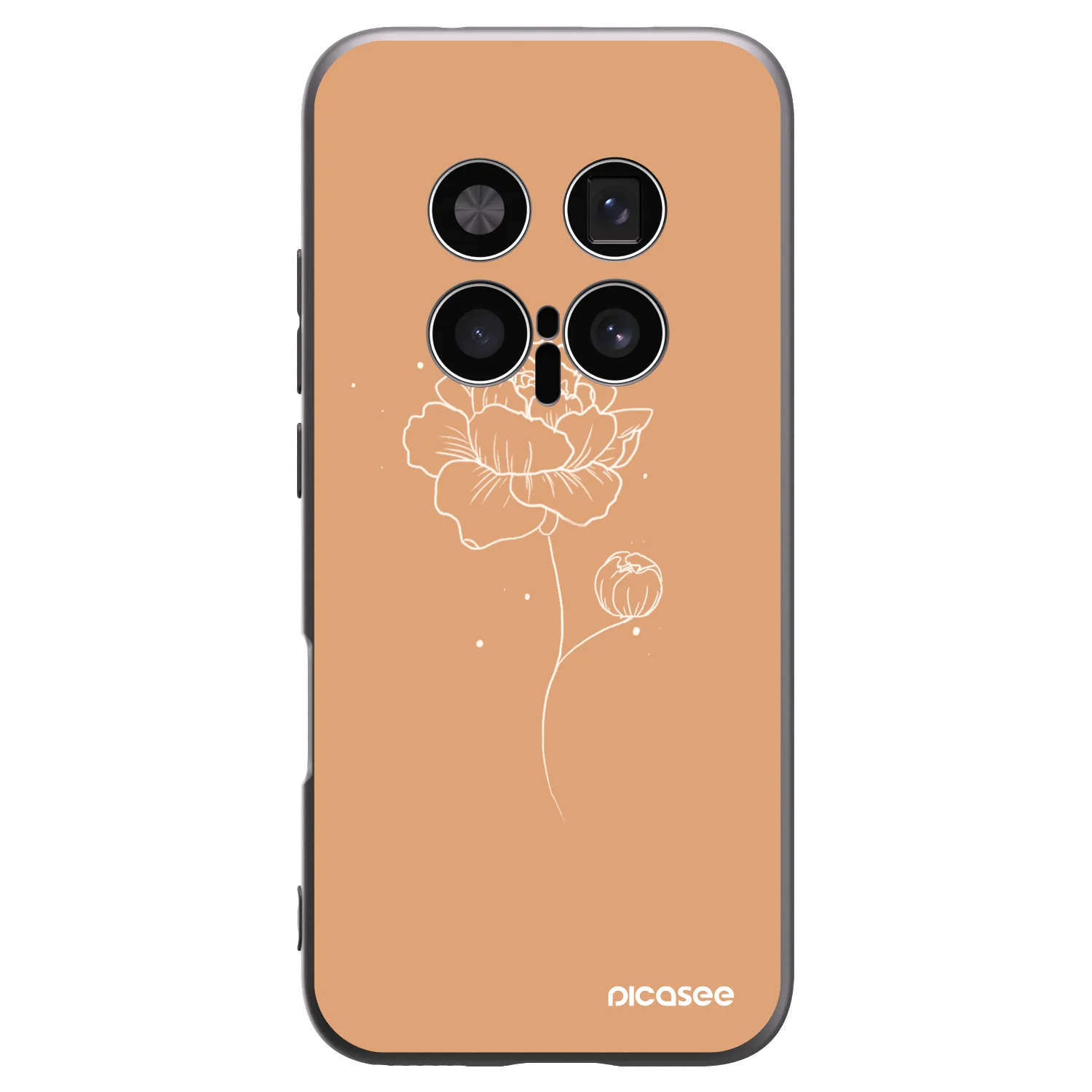 Picasee Μαύρη θήκη σιλικόνης για Honor Magic8 Pro 5G - Peonies