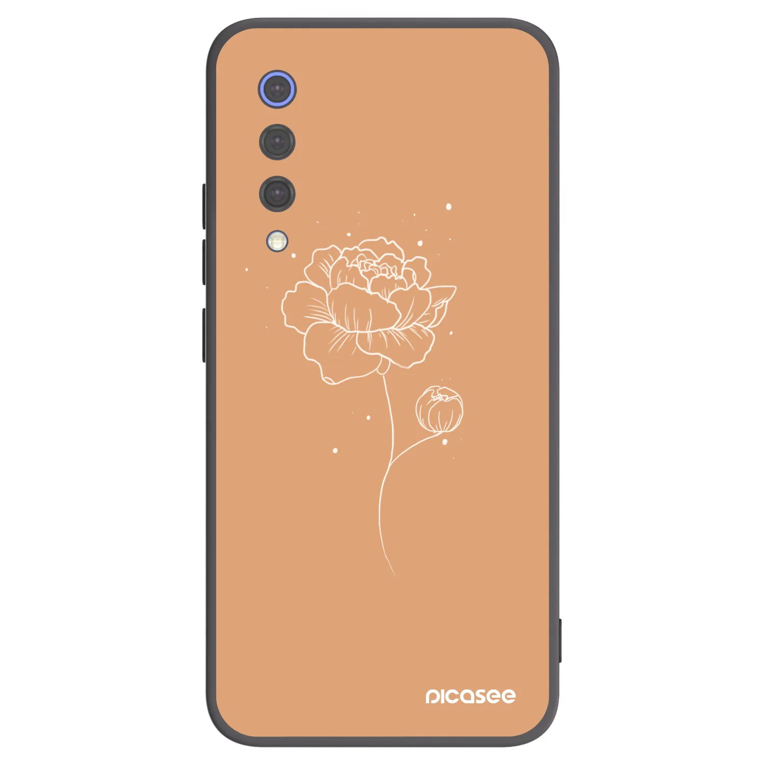 Picasee Μαύρη θήκη σιλικόνης για Xiaomi Mi 9 SE - Peonies