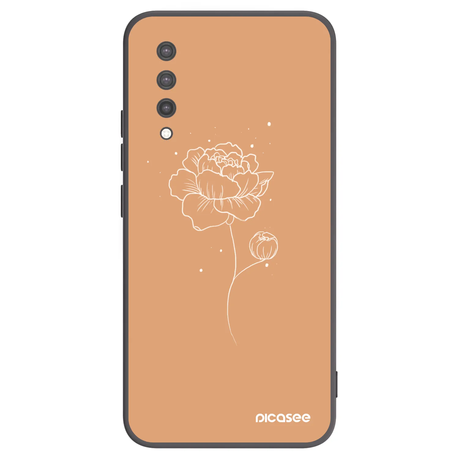 Picasee Μαύρη θήκη σιλικόνης για Xiaomi Mi 9 Lite - Peonies
