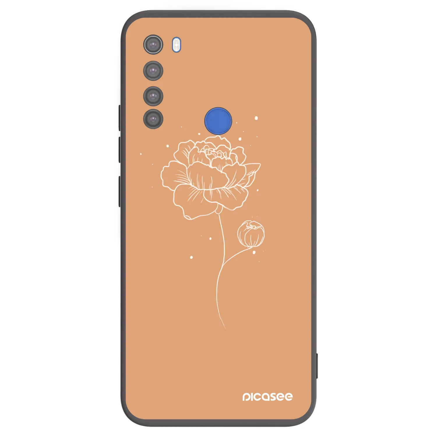 Picasee Μαύρη θήκη σιλικόνης για Xiaomi Redmi Note 8T - Peonies