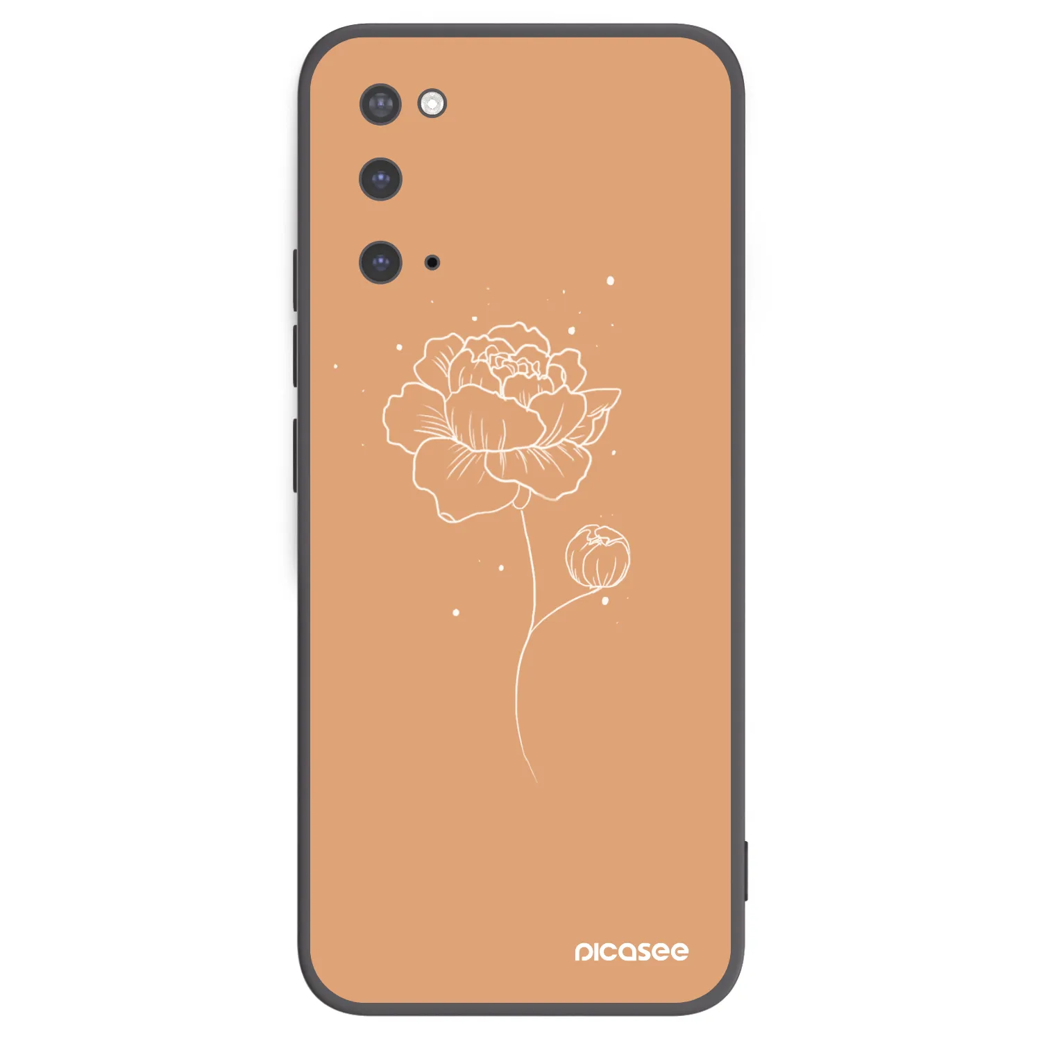 Picasee Μαύρη θήκη σιλικόνης για Samsung Galaxy S20 G980F - Peonies