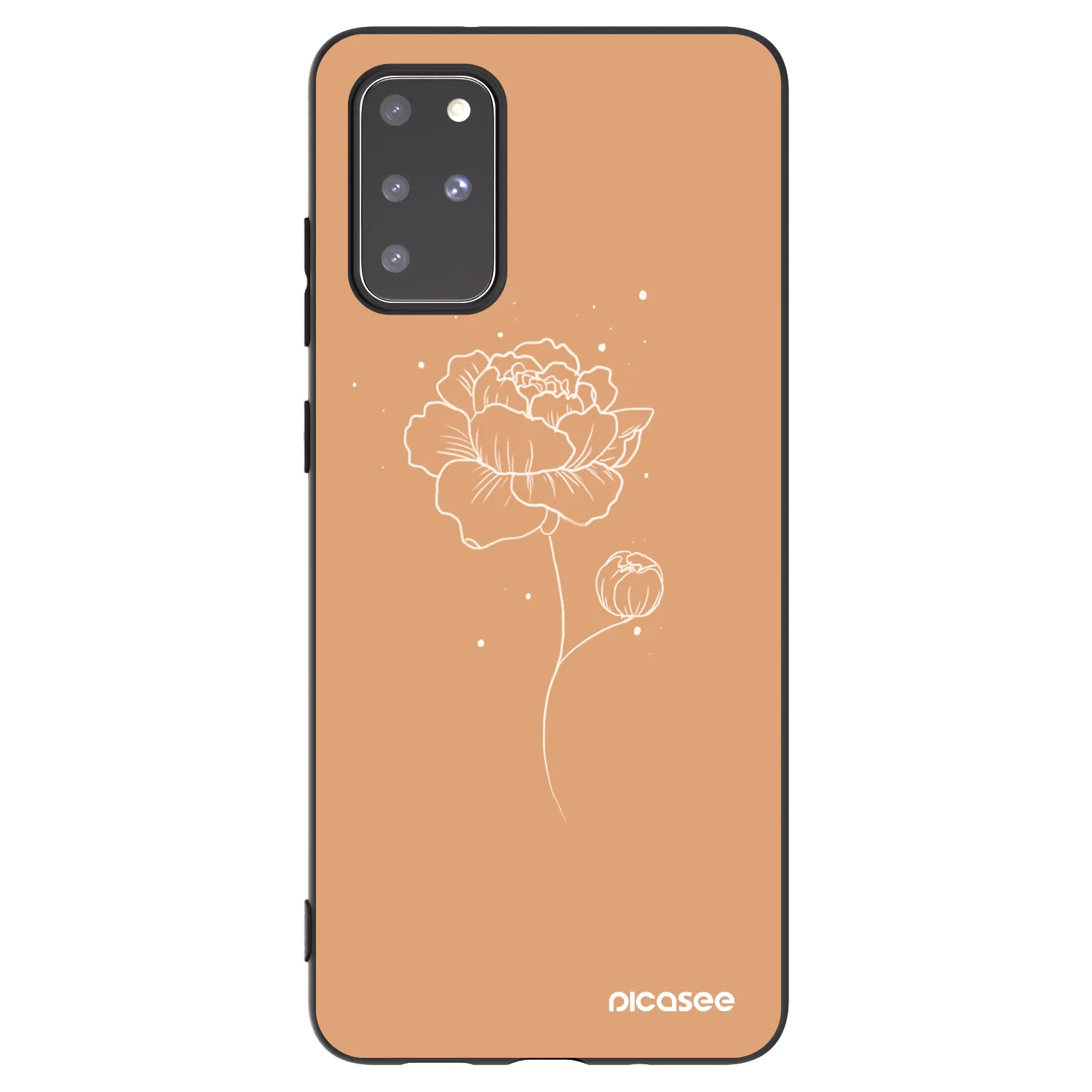 Picasee Μαύρη θήκη σιλικόνης για Samsung Galaxy S20+ G985F - Peonies