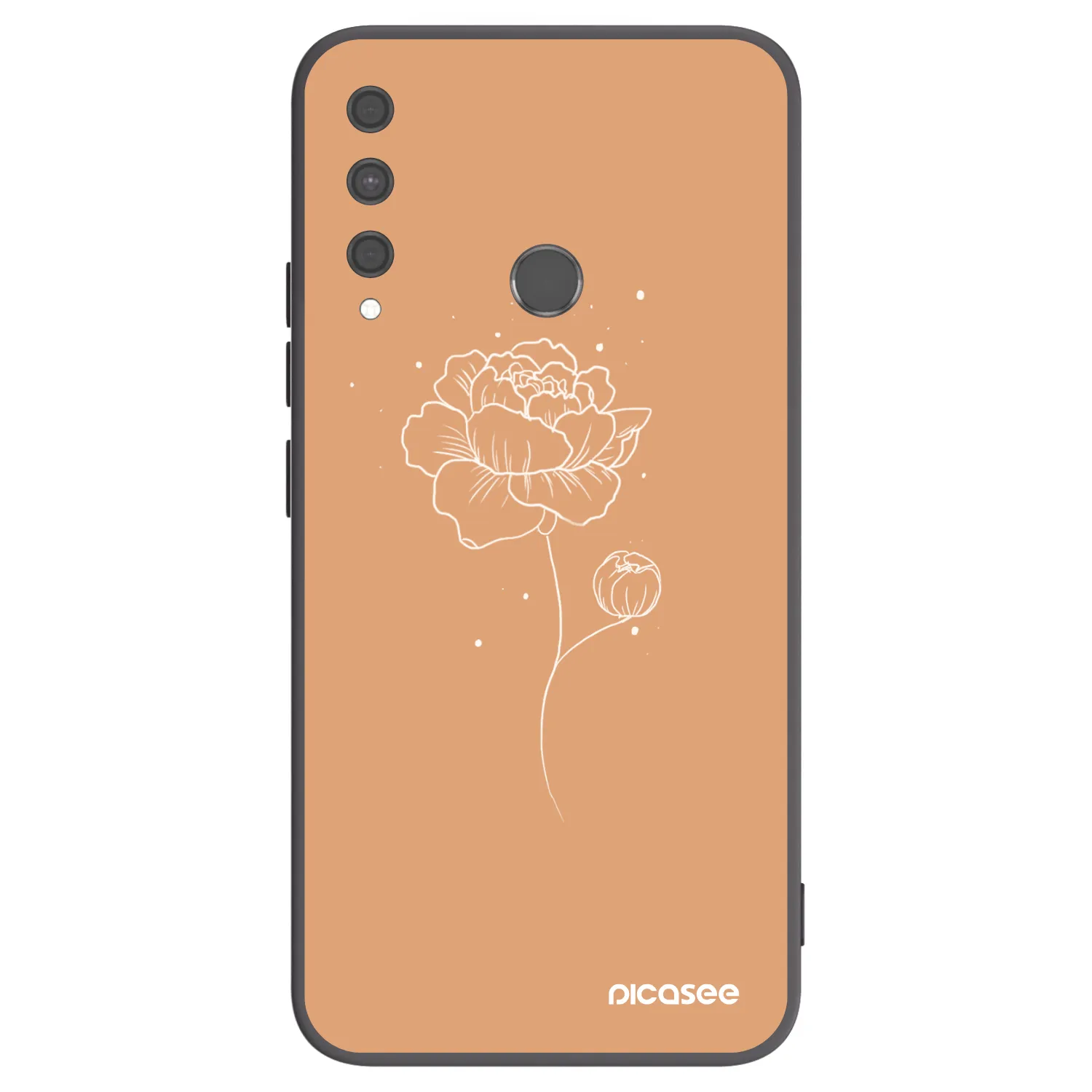 Picasee Μαύρη θήκη σιλικόνης για Huawei P40 Lite E - Peonies
