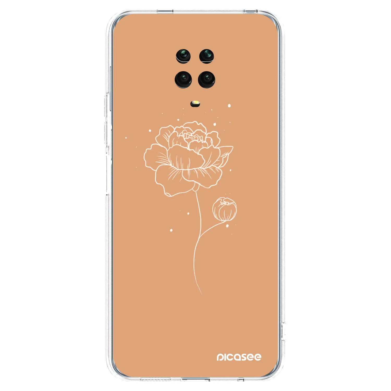 Picasee διαφανής θήκη σιλικόνης Xiaomi Redmi Note 9 Pro - Peonies