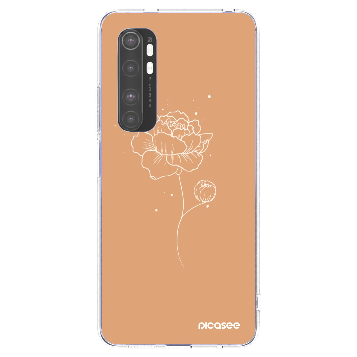 Picasee διαφανής θήκη σιλικόνης Xiaomi Mi Note 10 Lite - Peonies