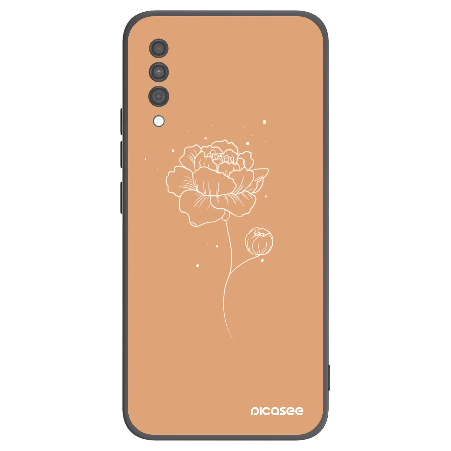 Picasee Μαύρη θήκη σιλικόνης για Samsung Galaxy A30s A307F - Peonies