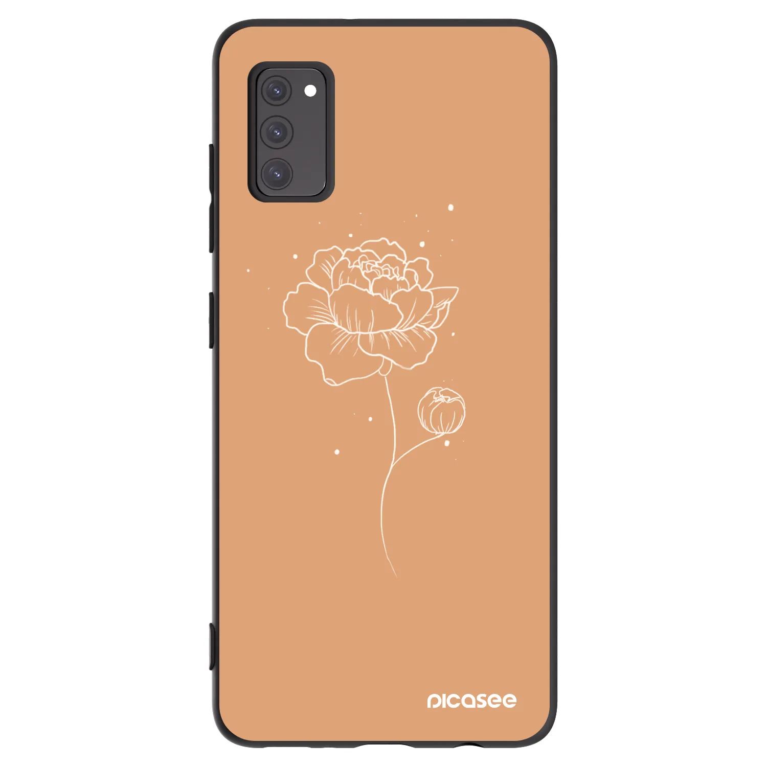 Picasee Μαύρη θήκη σιλικόνης για Samsung Galaxy A41 A415F - Peonies