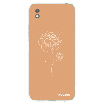 Picasee Μαύρη θήκη σιλικόνης για Xiaomi Redmi 9A - Peonies