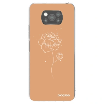 Picasee Μαύρη θήκη σιλικόνης για Xiaomi Poco X3 - Peonies