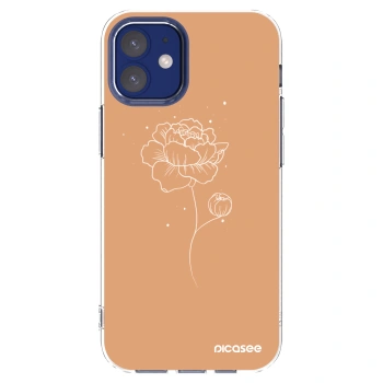 Picasee διαφανής θήκη σιλικόνης Apple iPhone 12 mini - Peonies