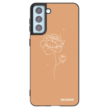 Picasee Μαύρη θήκη σιλικόνης για Samsung Galaxy S21+ 5G G996F - Peonies
