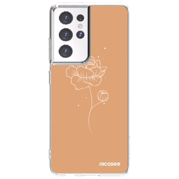 Picasee διαφανής θήκη σιλικόνης Samsung Galaxy S21 Ultra 5G G998B - Peonies