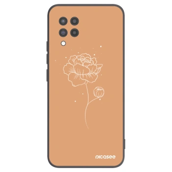 Picasee Μαύρη θήκη σιλικόνης για Samsung Galaxy A42 A426B - Peonies