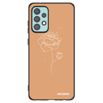 Picasee Μαύρη θήκη σιλικόνης για Samsung Galaxy A72 A725F - Peonies