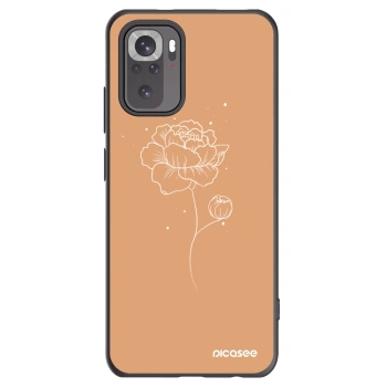 Picasee Μαύρη θήκη σιλικόνης για Xiaomi Redmi Note 10S - Peonies