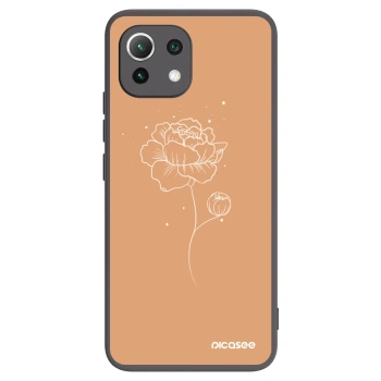 Picasee Μαύρη θήκη σιλικόνης για Xiaomi Mi 11 Lite - Peonies