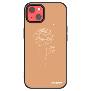 Picasee Μαύρη θήκη σιλικόνης για Apple iPhone 13 - Peonies