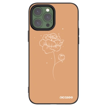 Picasee Μαύρη θήκη σιλικόνης για Apple iPhone 13 Pro Max - Peonies