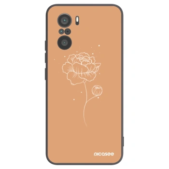 Picasee Μαύρη θήκη σιλικόνης για Xiaomi Poco F3 - Peonies