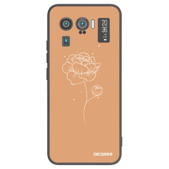 Picasee Μαύρη θήκη σιλικόνης για Xiaomi Mi 11 Ultra - Peonies
