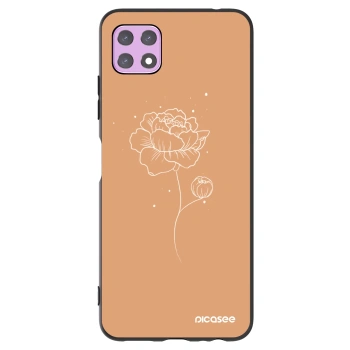 Picasee Μαύρη θήκη σιλικόνης για Samsung Galaxy A22 A226B 5G - Peonies