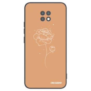 Picasee Μαύρη θήκη σιλικόνης για Xiaomi Redmi Note 9T - Peonies