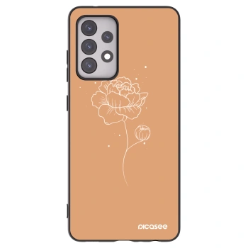 Picasee Μαύρη θήκη σιλικόνης για Samsung Galaxy A52s 5G A528B - Peonies